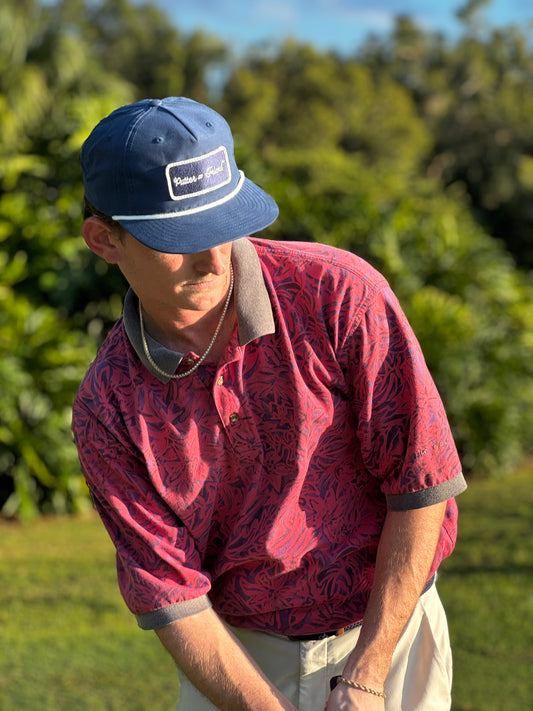 Classic Patch Hat- Navy w/ White Rope