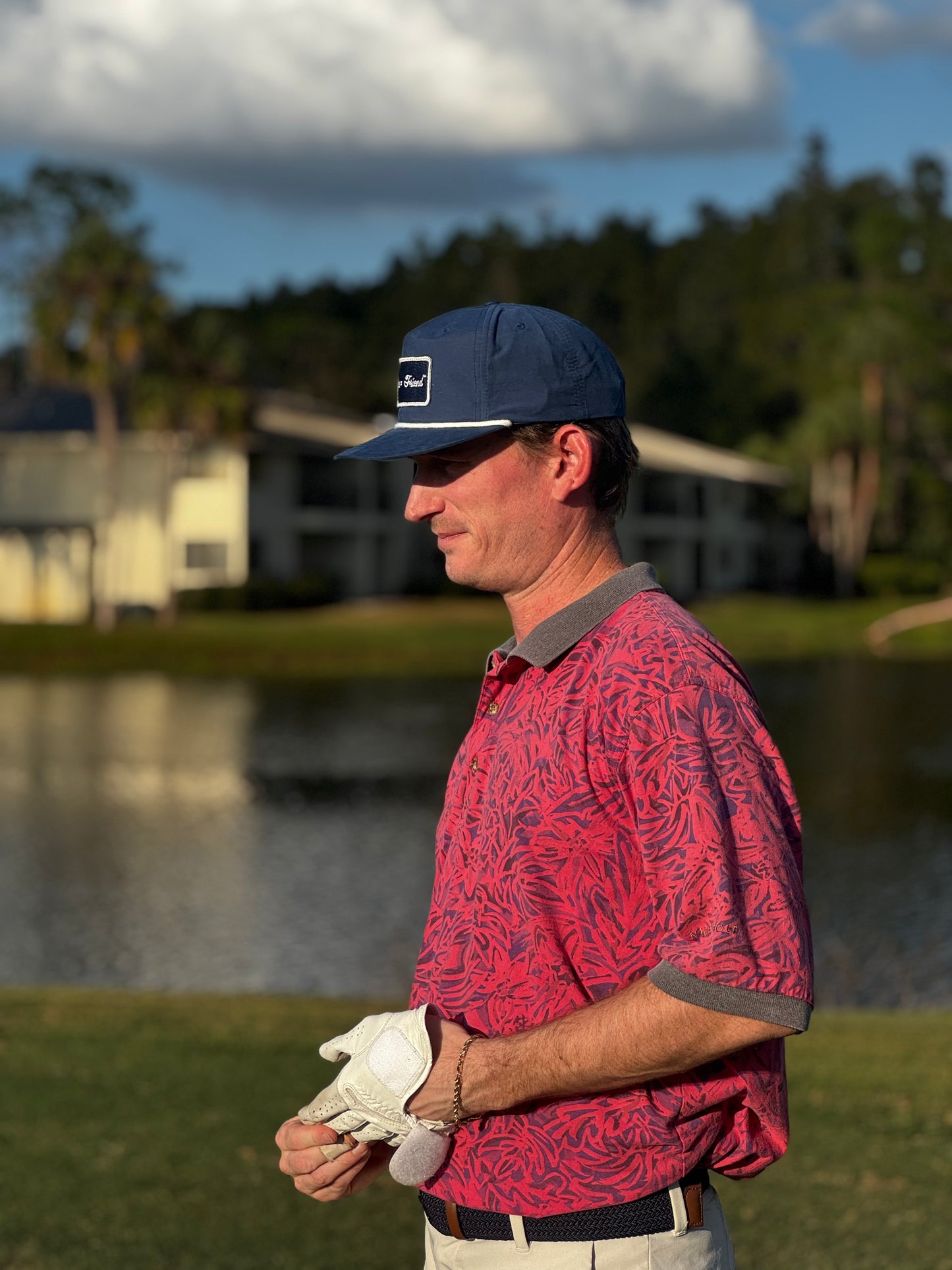 Classic Patch Hat- Navy w/ White Rope