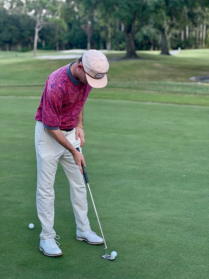 Classic Patch Hat - Peach w/ Maroon Rope