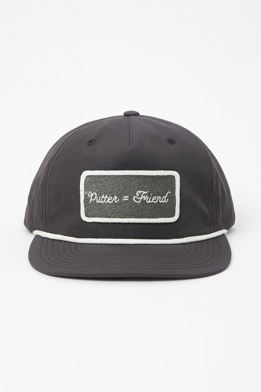 Classic Patch Hat - Charcoal w/ White Rope