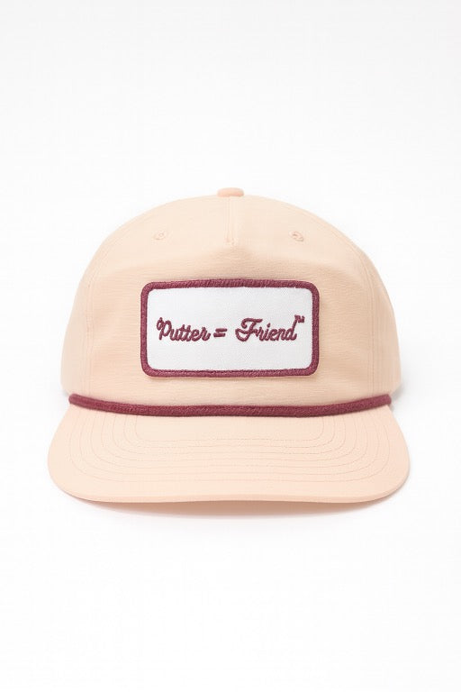 Classic Patch Hat - Peach w/ Maroon Rope