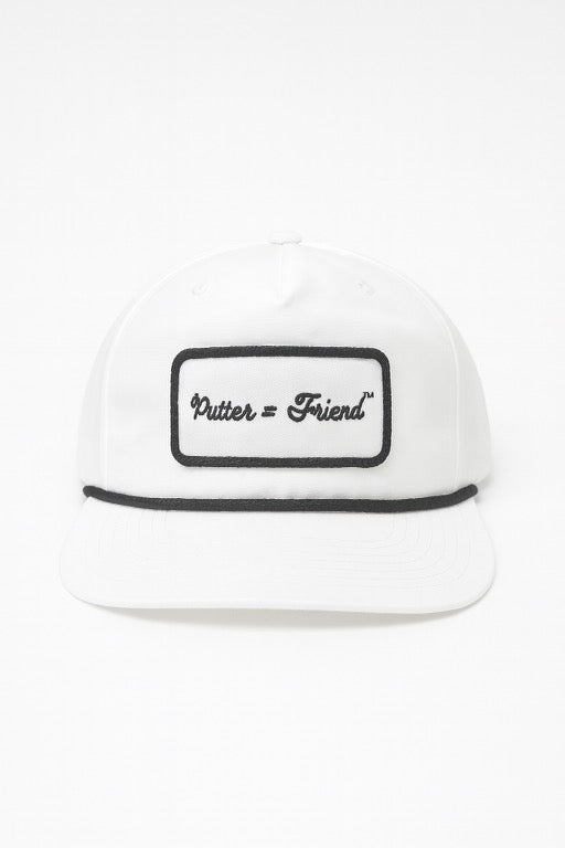 Classic Patch Hat - White w/ Black Rope